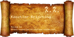 Kesztler Krisztina névjegykártya